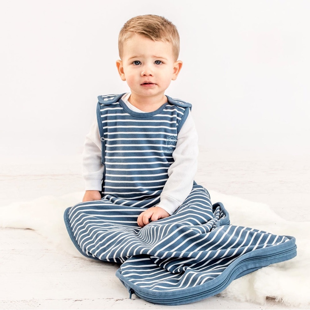 Woolino 4 Season Ultimate Toddler Sleep Sack, 2 - 4 Years, Navy Blue Stripe